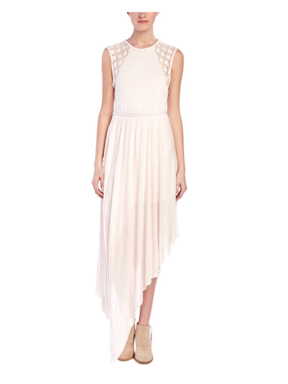 Free People Afternoon Delight Boho Lace Beachy Crochet Festival Dress Cream - Picture 3 of 8